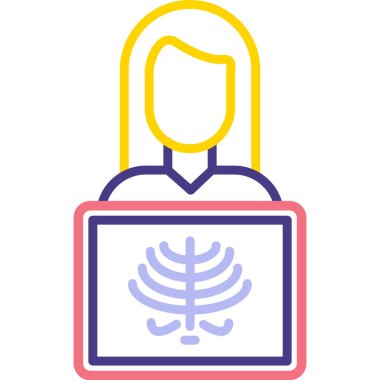 Dizüstü bilgisayarı olan bir kadının vektör çizimi