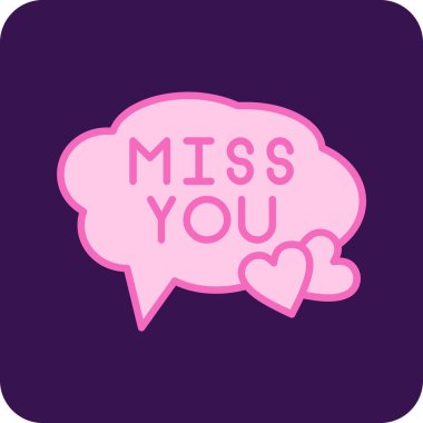 Pembe arkaplan vektör illüstrasyon tasarımında mesajınızı özledim