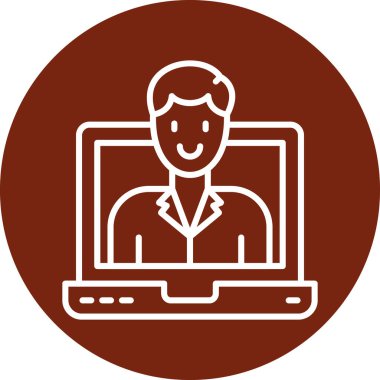 Dizüstü bilgisayarı olan bir adamın vektör çizimi