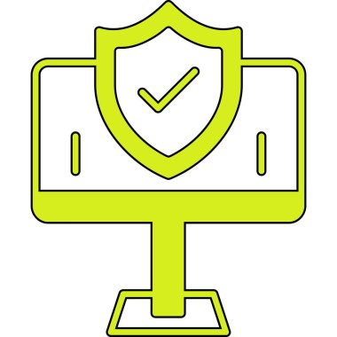 Güvenlik sistemi simgesi, vektör illüstrasyonu