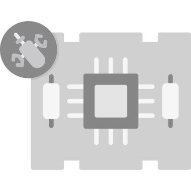 Mikroçip vektör illüstrasyonlu Cpu