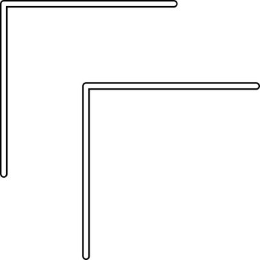 Beyaz arkaplanda çizgi film ok işareti vektörü