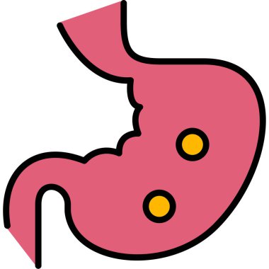 Mide ikonu. Web için mide vektör simgelerinin basit çizimi