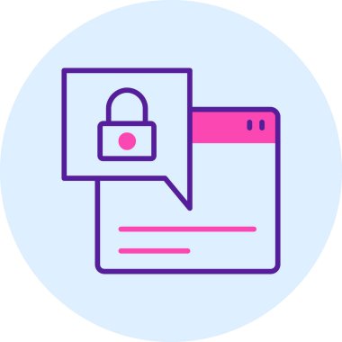 Kilit. Web simgesi basit illüstrasyon