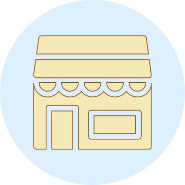 Mağaza. Web simgesi basit illüstrasyon