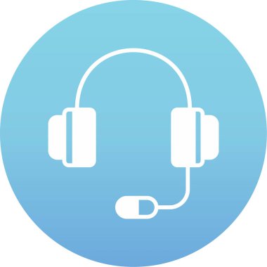 Kulaklık vektör simgesi. düz çizim tasarımı.