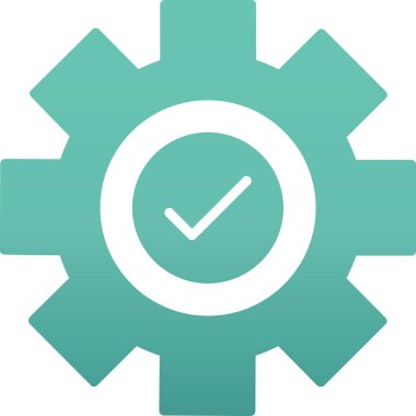 dişli ayarları vektör simgesi. Düz simge iki renkli düz sembollerdir, gri ve cyan renkleri beyaz arkaplandır. Web ve mobil için tasarlandı