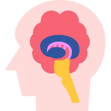 İnsan beyni ikon vektör illüstrasyonu