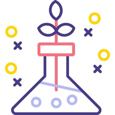 Kimya. Web simgesi basit illüstrasyon