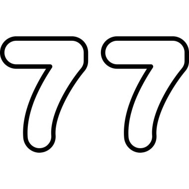 7777 satır stili simge tasarımı, 77 yıl kutlama vektör sanatı