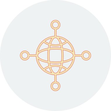 benzersiz küresel ağ çizgisi vektör simgesi