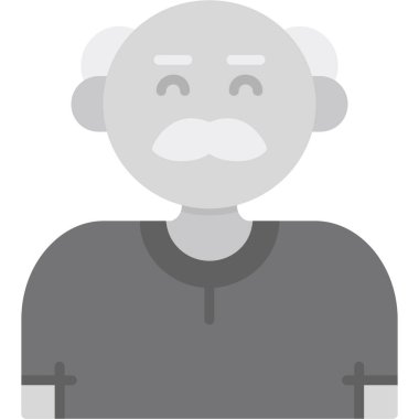 Yaşlı adam avatar simgesi düz stil