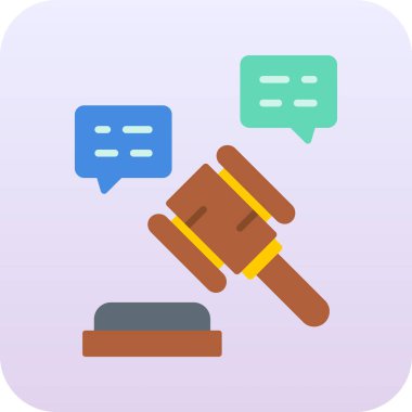 Hukuk ve adalet simgesi, vektör illüstrasyonu