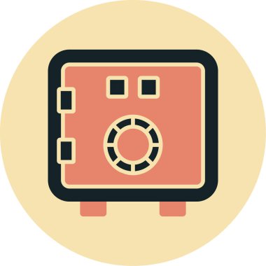 Güvenlik Kutusu Web simgesi, vektör illüstrasyonu