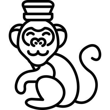 maymun ikon vektör illüstrasyonu