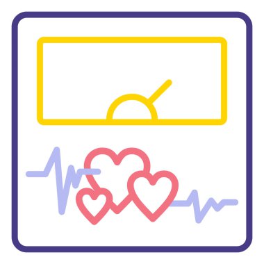 kardiyogram modern simge, vektör illüstrasyonu