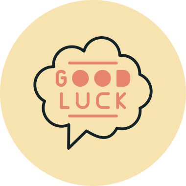 İyi şans getiren bir çizgi film ikonunun vektör çizimi