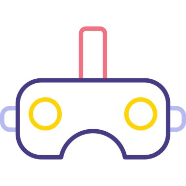 Vr oyun renk simgesi vektörü. Oyun aleti işareti. izole edilmiş sembol çizimi