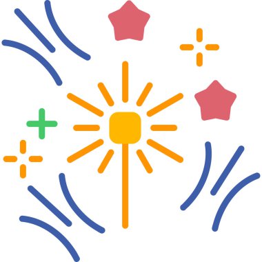 Havai fişekler. Web simgesi basit illüstrasyon