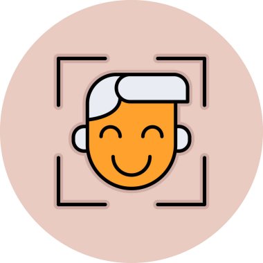 Çerçeve simgesi olan mutlu adam, taslak biçimi