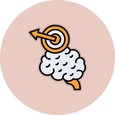 Bir karikatür ve beynin vektör çizimi