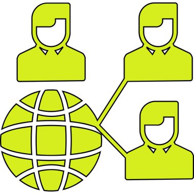 Farklı renkte bir grup insanın vektör çizimi.