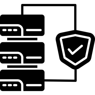 veri merkezi simgesi. Web için veri merkezi vektör simgesinin özet çizimi