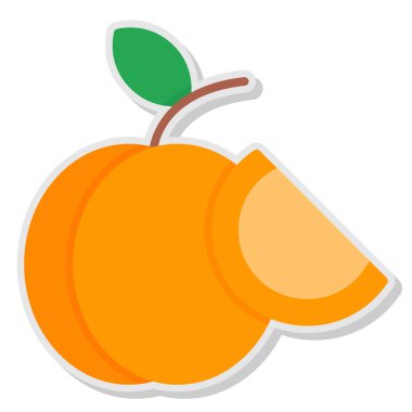 turuncu meyve simgesi çizgi film vektörü
