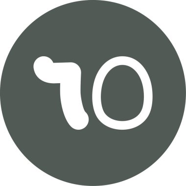 6 numaralı simge vektör çizimi