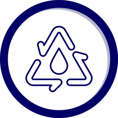 Bir damla suyun mavi simgesinin vektör çizimi