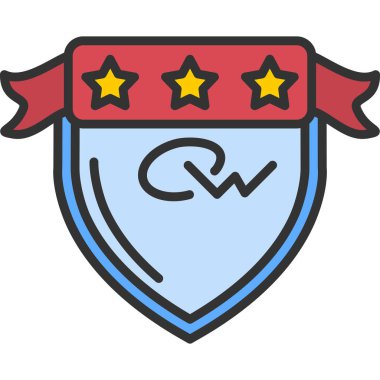 kalkan vektör çizgisi renk simgesi