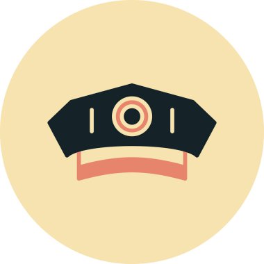 şapka yassı ikon vektör illüstrasyonu