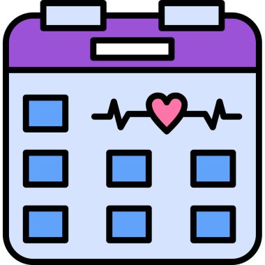 takvim tarihi kalp simgesi dosya ana hatları biçiminde