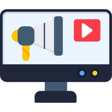 video oynatıcı simgesi, vektör illüstrasyonu