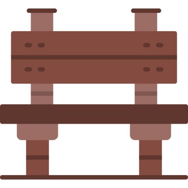 ahşap bank simgesi, vektör illüstrasyonu