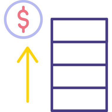Dolar. Web simgesi basit illüstrasyon