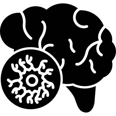 Beyin. Web simgesi basit illüstrasyon