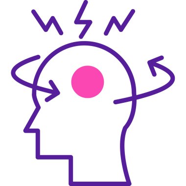 Yıldırım simgesi olan bir insan kafasının vektör çizimi