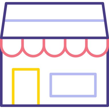 Mağaza. Web simgesi basit illüstrasyon