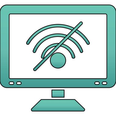 İnternet kablosuz internet sinyali. Basit resimleme
