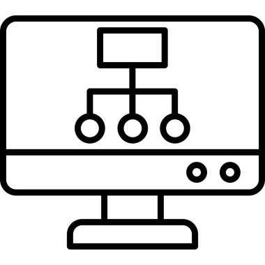 Web simgesi, bilgisayar monitörünün vektör illüstrasyonu
