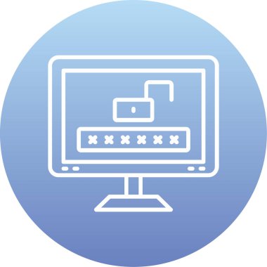 Bilgisayar monitörü simgesi. vektör illüstrasyonu