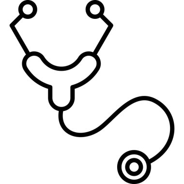Stetoskop simgesi. Stetoskop vektör simgesi web için anahat çizimi