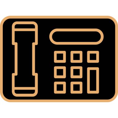 telefon terminali simgesi. Taslak telefon vektör çizimi. renk düz tasarımı