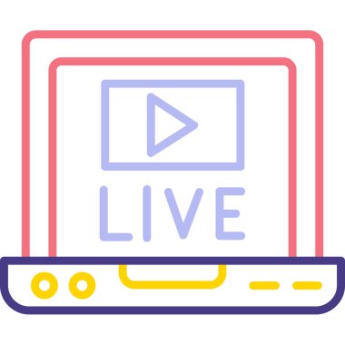 canlı yayın simgesi vektör illüstrasyonu