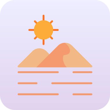 gün batımı simgesi düz biçiminde