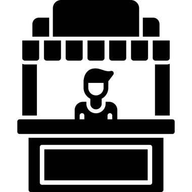 Dükkan ikonu. Web için vektör simgesinin basit illüstrasyonu