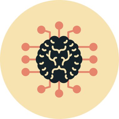 Moda Biçimli Beyin Simgesi İzole Arkaplan