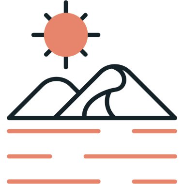 Web tasarım illüstrasyonu için vektör dağ simgesi