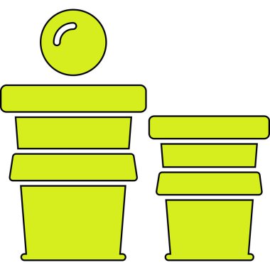 Çay demliği simgesi renk ana hatları vektörü